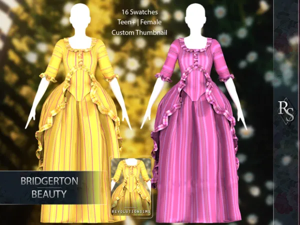 Alpha Bridgerton Beauty Gown by simsfinds - The Sims 4 Custom Content