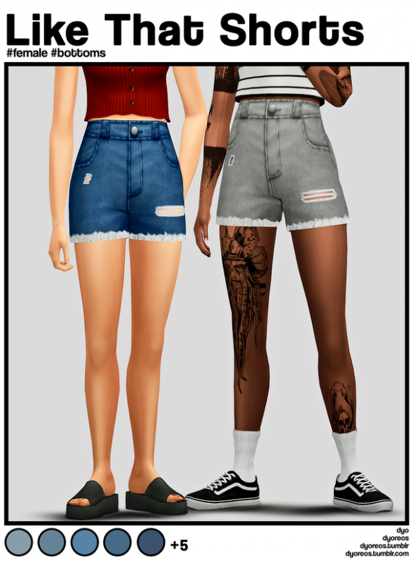 Maxis Match [Dyoreos] Like That Shorts by simsfinds - The Sims 4 Custom Content