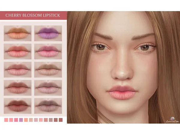 Alpha Cherry Blossom Lipstick - The Sims 4 Custom Content