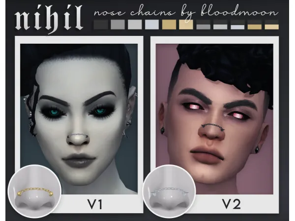 Maxis Match Nihil Nose Chains - The Sims 4 Custom Content
