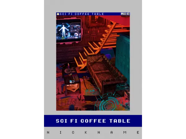 Alpha SCI FI COFFEE TABLE by give me a nickname - The Sims 4 Custom Content
