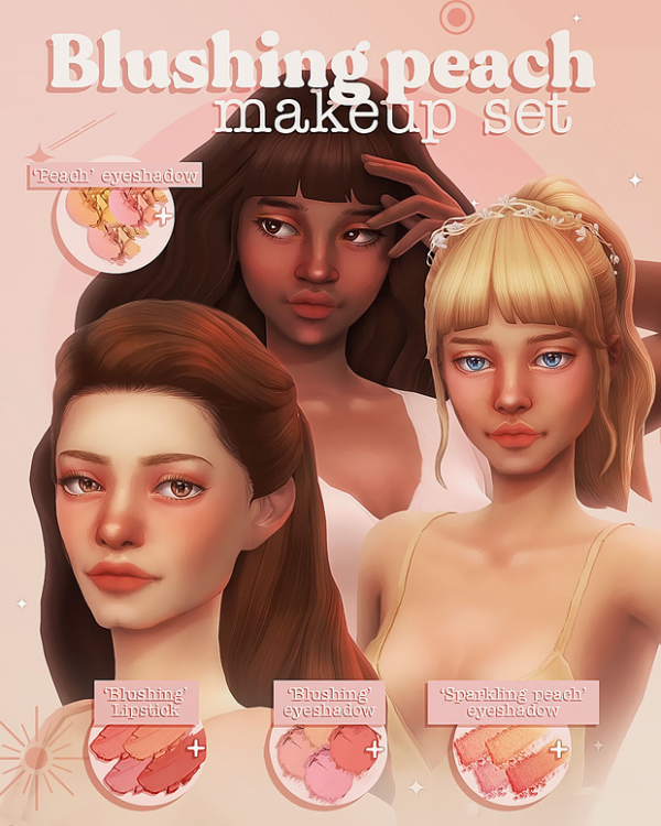 Maxis Match Blushing peachmakeup set by simsfinds - The Sims 4 Custom Content