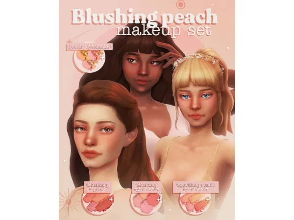 Maxis Match Blushing peachmakeup set by Miiko - The Sims 4 Custom Content