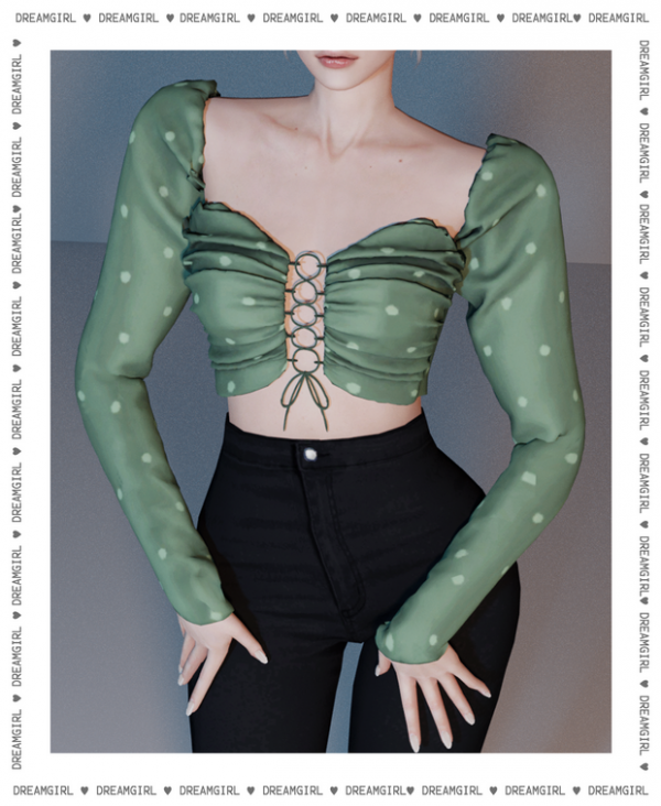 Alpha PUFF SLEEVE TOP by dreamgirl - The Sims 4 Custom Content