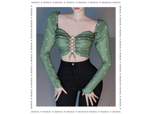 Alpha PUFF SLEEVE TOP by dreamgirl - The Sims 4 Custom Content