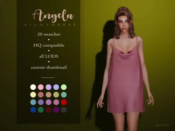Alpha Angela Nightdress - The Sims 4 Custom Content
