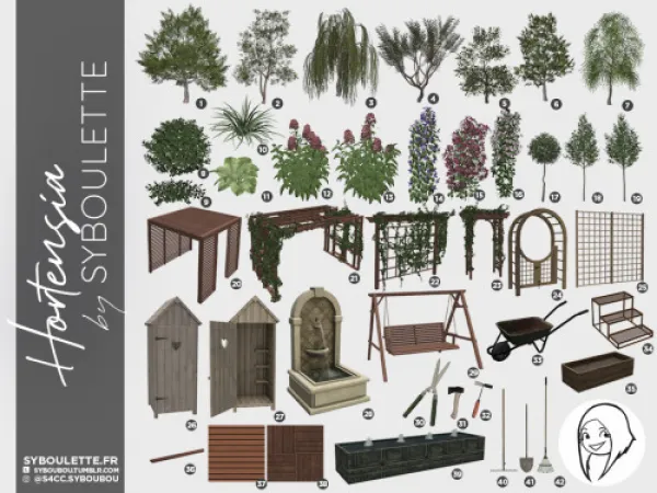 Alpha Hortensia set - The Sims 4 Custom Content