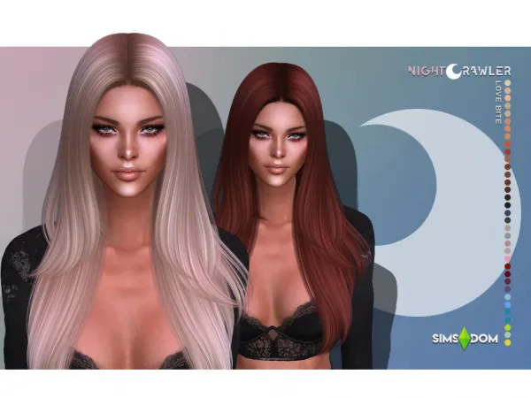Alpha nightcrawler love bite hair - The Sims 4 Custom Content