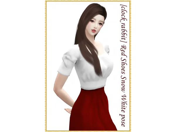Mix [clock rabbit] Red Shoes Snow White posepackage - The Sims 4 Custom Content