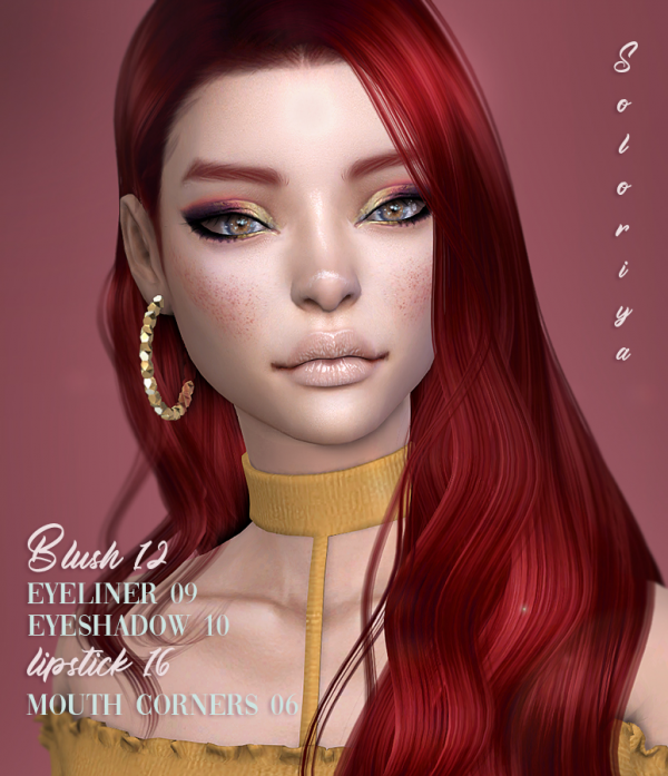 Alpha Blush 12 eyeliner 09 eyeshadow 10 lipstick 16 mouth corners 06 Sims 4 by simsfinds - The Sims 4 Custom Content