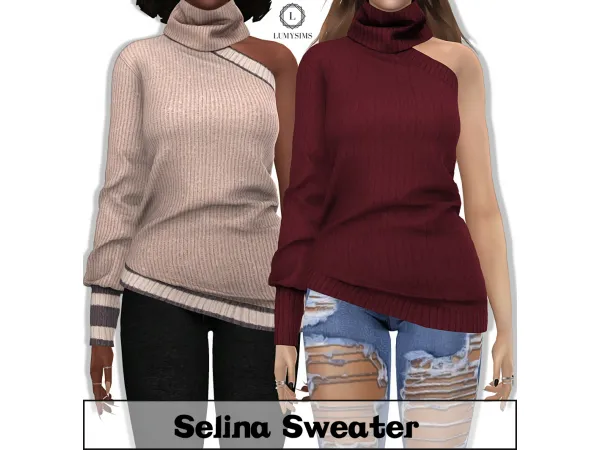 Alpha Selina Sweater by lumysims - The Sims 4 Custom Content