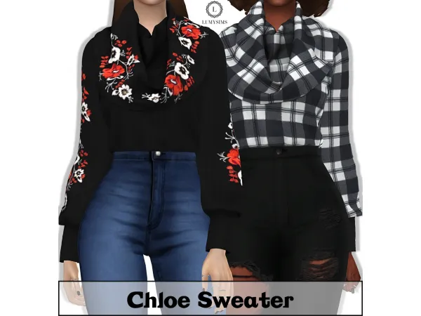 Alpha Chloe Sweater by lumysims - The Sims 4 Custom Content