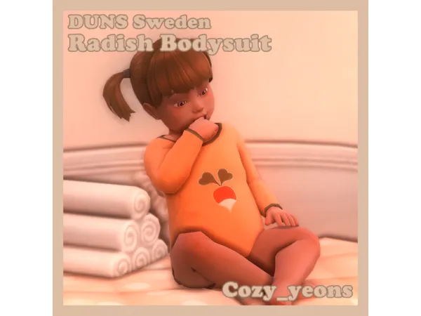 Maxis Match Sims4 Toddler Cozy_yeons DUNS Sweden Radish Bodysuit μ¬μ¦4 μ μ μμ λμ€ μ€μ¨λ΄ μ무 λ°λμνΈ by Cozy_yeons Sims - The Sims 4 Custom Content