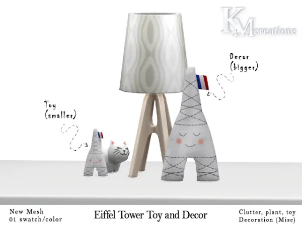 Alpha [KM] Eiffel Tower Playable Toy and Decor by kmcreations_ts4 - The Sims 4 Custom Content