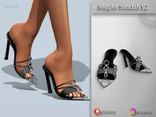 Alpha Mugler Sandals V2 by polygoncouture - The Sims 4 Custom Content
