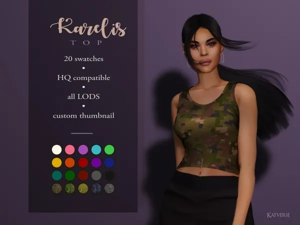 Alpha Karelis Top - The Sims 4 Custom Content