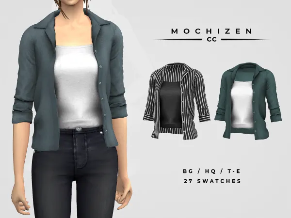 Alpha Layered Shirt Female Vers by mochizen-cc - The Sims 4 Custom Content