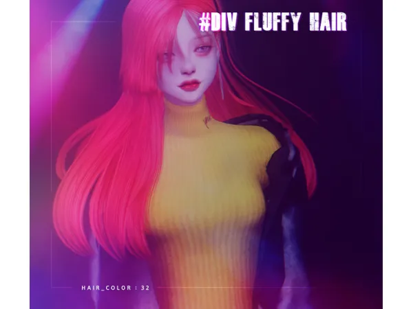 Alpha Fluffy Hair by TS4 DIV - The Sims 4 Custom Content
