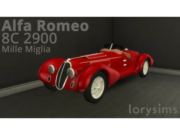 Maxis Match Alfa Romeo 8C 2900 Mille Miglia by LorySims - The Sims 4 Custom Content