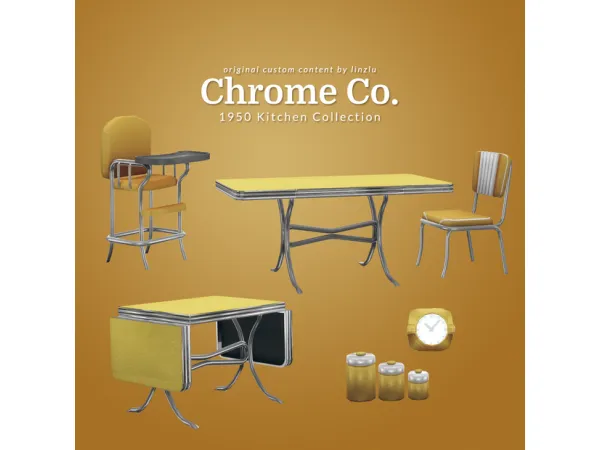 Maxis Match Chrome Co 1950 Kitchen Collection by linzlu - The Sims 4 Custom Content
