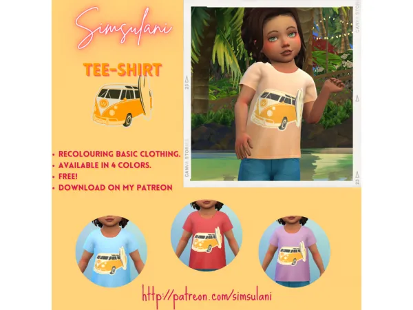 Maxis Match T SHIRT TODDLER (Free) by Simsulani - The Sims 4 Custom Content