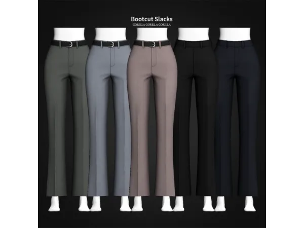 Alpha Bootcut Slacks by Gorilla Gorilla Gorilla Updated - The Sims 4 Custom Content