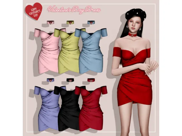 Alpha [RIMINGS] Valentine's Day Dress by simsfinds - The Sims 4 Custom Content