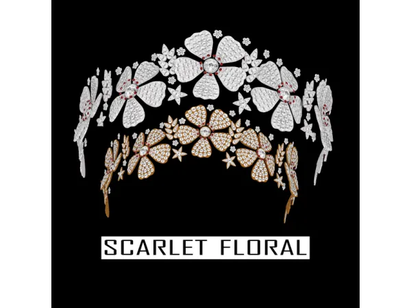 Alpha Scarlet Floral Tiara BatsFromWesteros by BatsFromWesteros - The Sims 4 Custom Content