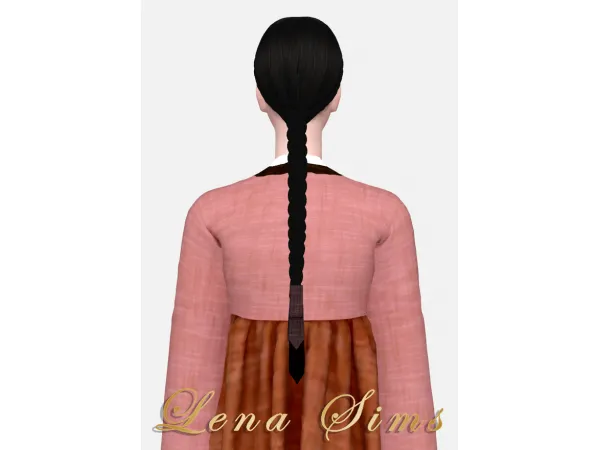 Alpha [Lena Sims] Korean Commoner Female Daeng gi Hair by Lena Sims - The Sims 4 Custom Content