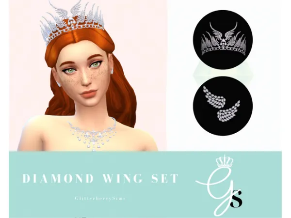 Maxis Match Diamond Wing Set by Glitterberry Sims - The Sims 4 Custom Content