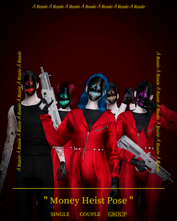 Mix Money Heist Pose by simsfinds - The Sims 4 Custom Content