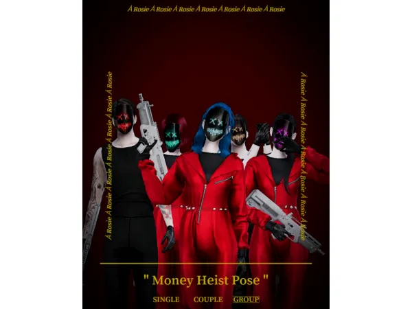 Mix Money Heist Pose by Rosie - The Sims 4 Custom Content