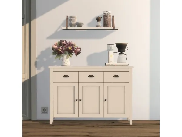 Alpha Aulum Sideboard Shelf With Leather Strap - The Sims 4 Custom Content