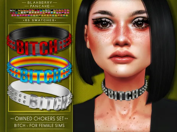 Alpha Owned Chokers Set BTCH FOR FEMALE SIMS - The Sims 4 Custom Content