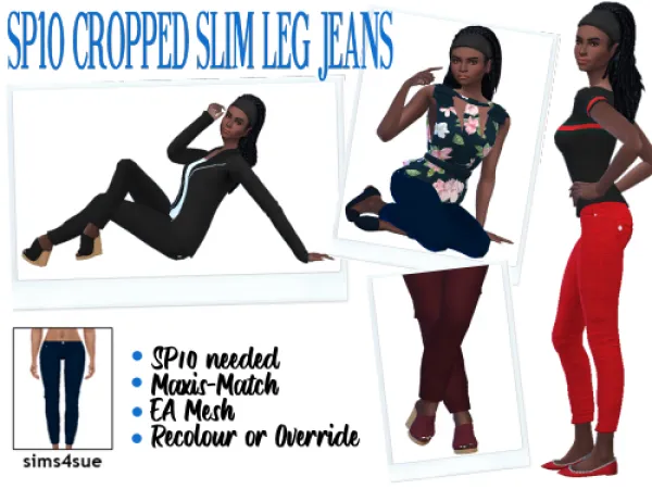 Maxis Match SP10 CROPPED SLIM LEG JEANS - The Sims 4 Custom Content
