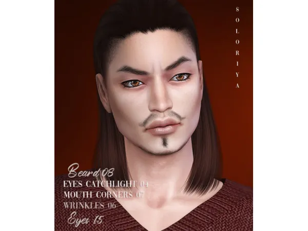 Alpha Beard 08 eye catchlight 04 eyes 15 mouth corners 07 wrinkles 06 Sims 4 by soloriya - The Sims 4 Custom Content