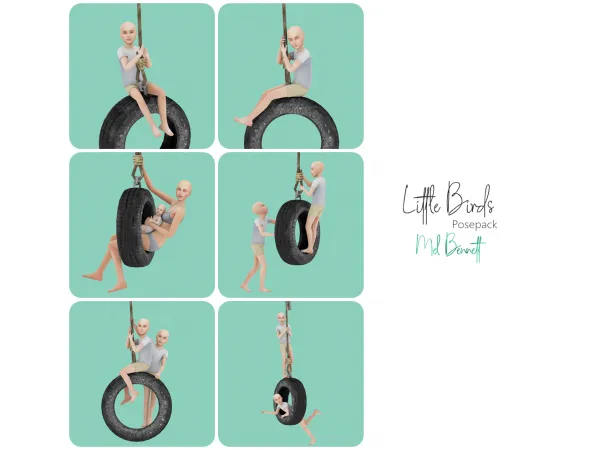 Mix Little Birds Posepack - The Sims 4 Custom Content