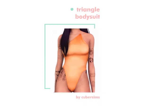 Maxis Match Triangle Bodysuit by Cubersims - The Sims 4 Custom Content