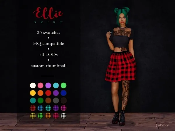 Alpha Ellie Skirt - The Sims 4 Custom Content