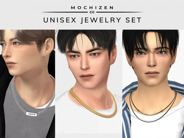 Alpha Mochizen Unisex Jewelry Set Male Vers - The Sims 4 Custom Content