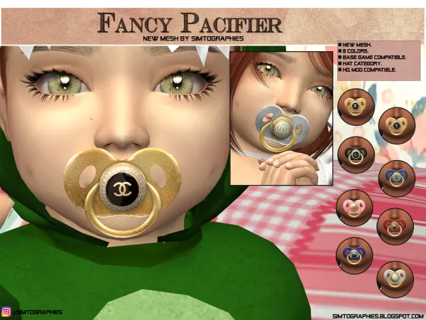 Alpha Fancy Pacifier - The Sims 4 Custom Content