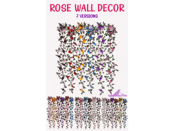 Maxis Match Rose wall decor Auditore by Natalia - The Sims 4 Custom Content