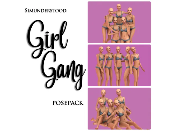 Mix GIRL GANG POSEPACK - The Sims 4 Custom Content