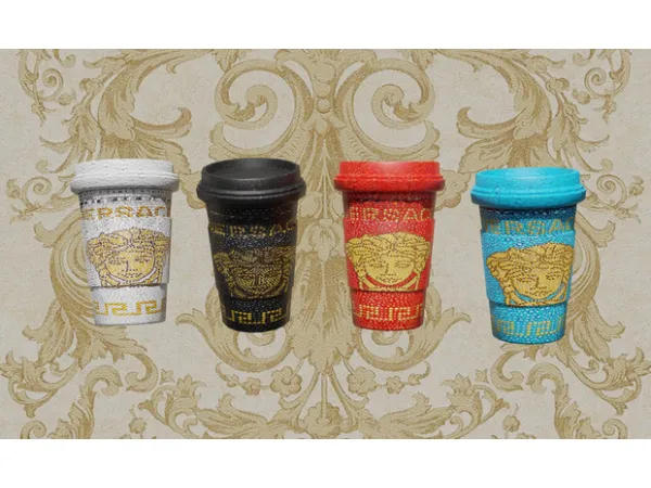 Alpha VERSACE MEDUSA STUDDED TRAVEL MUG by waifu - The Sims 4 Custom Content