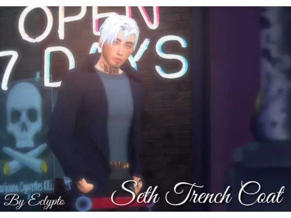 Maxis Match Seth Trench Coat by Eclypto by Eclypt0Sims - The Sims 4 Custom Content