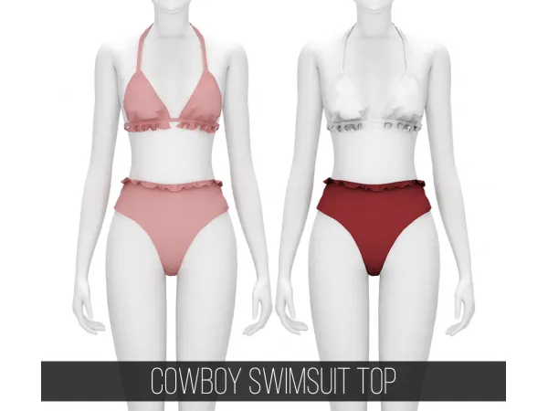 Maxis Match COWBOY SWIMSUIT TOP - The Sims 4 Custom Content