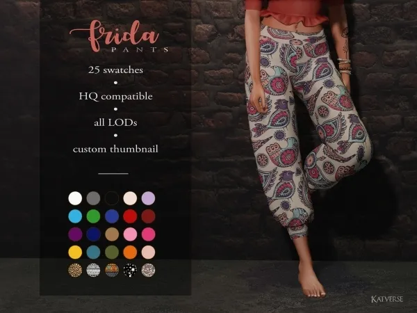 Maxis Match Frida Pants - The Sims 4 Custom Content