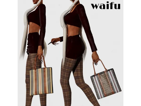 Alpha BURBERRY TOTE BAG by waifu - The Sims 4 Custom Content