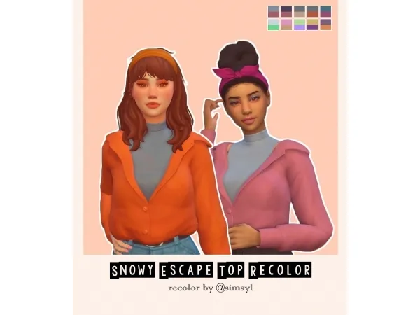 Maxis Match [simsyl] snowy escape top recolor - The Sims 4 Custom Content