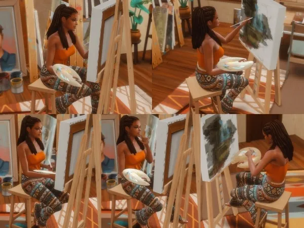 Maxis Match Painting Poses by katverse - The Sims 4 Custom Content